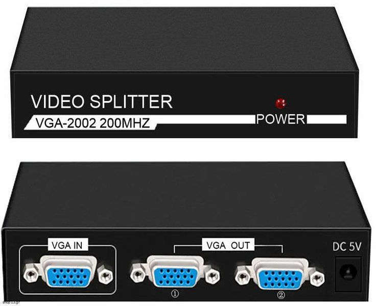 2 Port VGA Switch - VGA Splitter VGA-2002 with Power Adapter