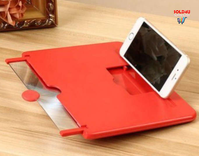Pull-Out Mobile Phone Screen Magnifier 3D Desktop Stand