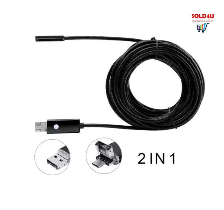 2 In 1 Waterproof 5m Micro USB Endoscope Tool for inspecting hard-to-reach areas [Android & Windows]
