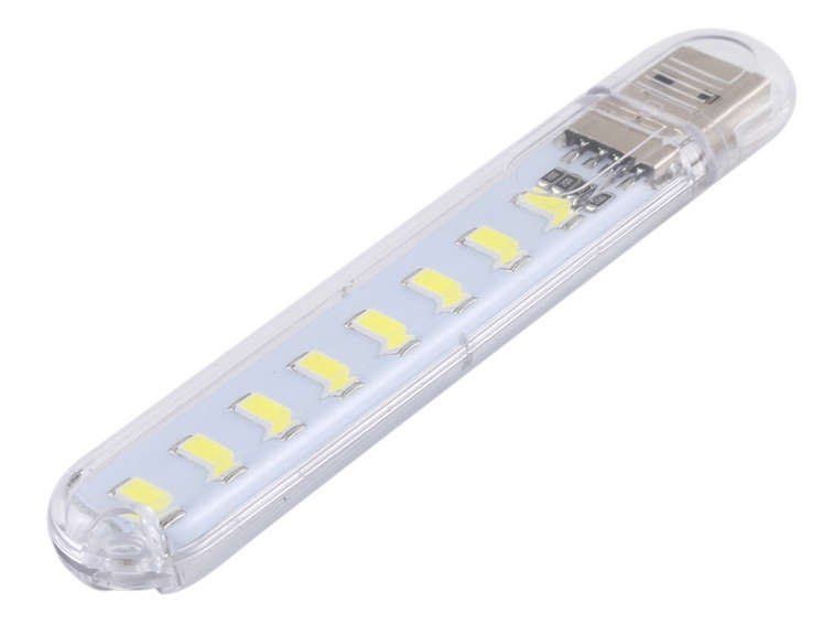 3W 8 LEDs 5730 SMD USB LED Book Light Portable Night Lamp, DC 5V (White Light) USB LAMP