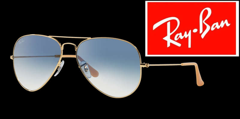 Ray-Ban Aviator Metal Gold RB3025 Blue Gradient Sunglasses RayBan