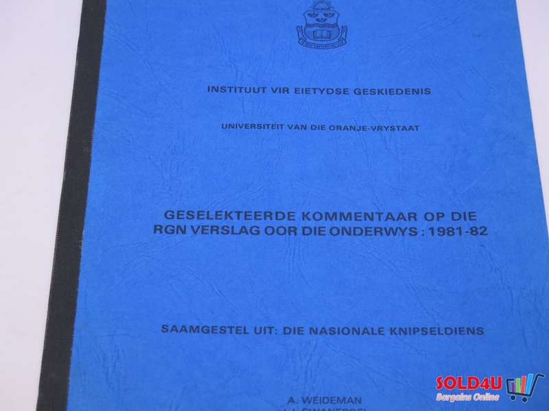 Instituut vir Eietydse Geskiedenis -  Universiteit van die Oranje-Vrystaat - 1981-1982