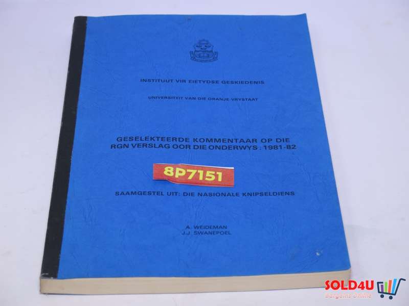 Instituut vir Eietydse Geskiedenis -  Universiteit van die Oranje-Vrystaat - 1981-1982