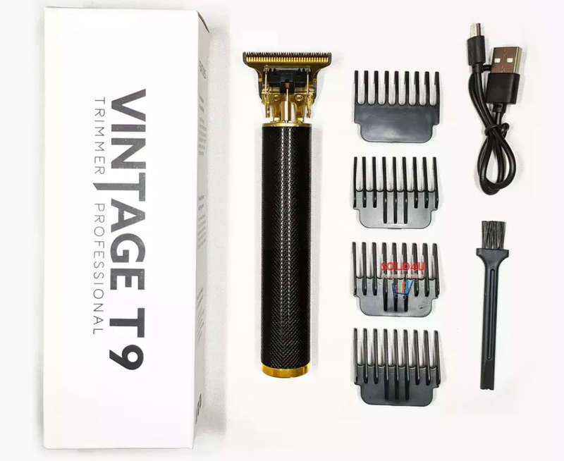 Vintage Professional USB Rechargeable Cordless Electric Hair Clippers Razor Trimmer