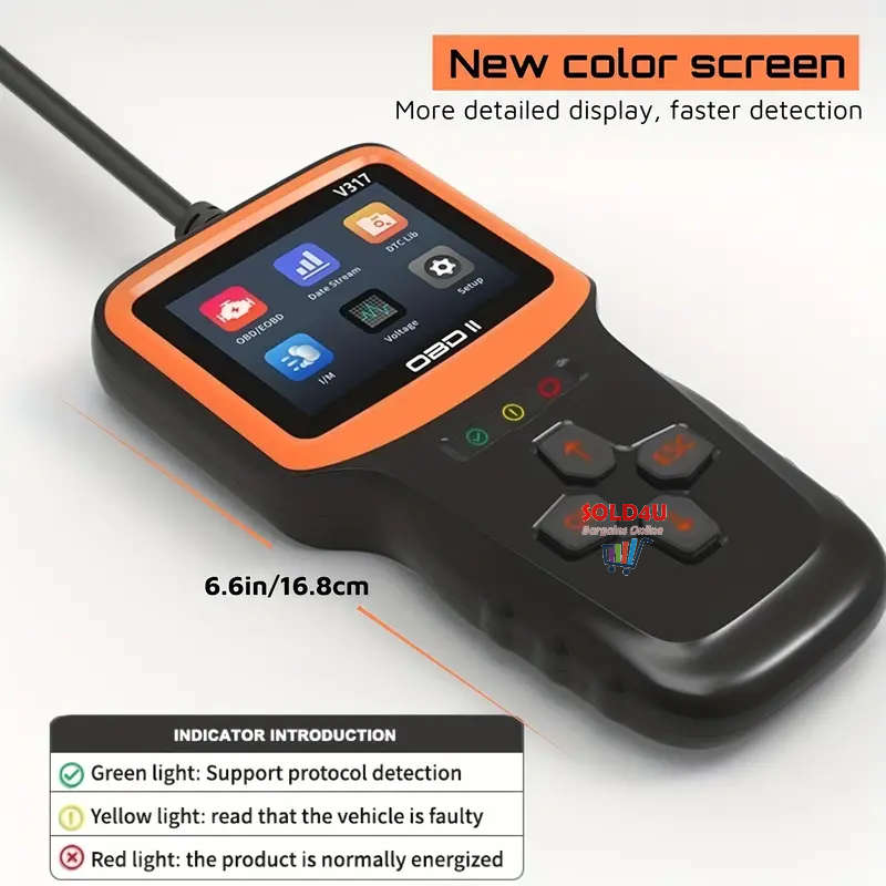 OBD II 2.8 inch Color Car Fault Detector Code Reader OBD2 Scanner Diagnostic Tool