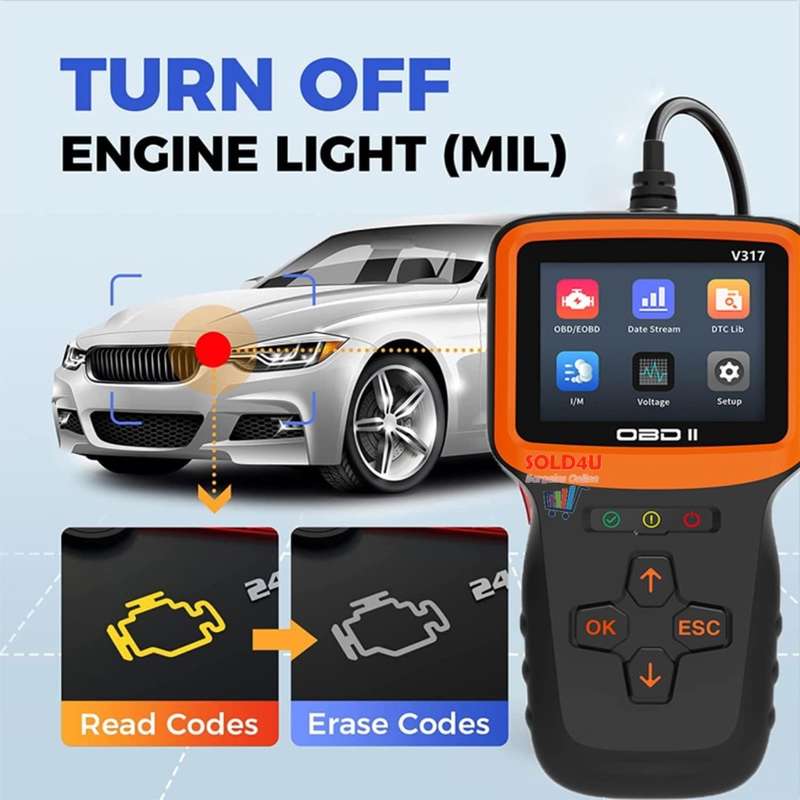 OBD II 2.8 inch Color Car Fault Detector Code Reader OBD2 Scanner Diagnostic Tool