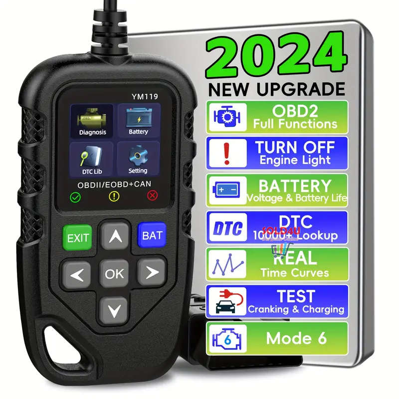 OBD II 1.8 inch Color Car Fault Detector Code Reader OBD2 Scanner Diagnostic Tool Car YM119