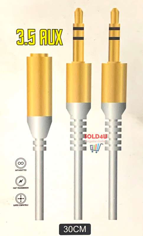 3.5 Aux Stereo Audio Cable 2x 3.5mm male to 3.5mm female (QY-W093)
