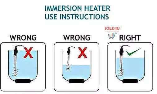 1500 Watts Copper Immersion Bucket Water Heater Electric Heating Element Portable 220V 1500W
