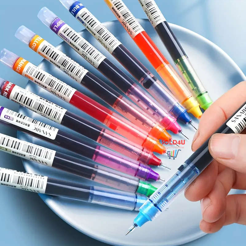 10-Pack Set Colour Quick-Drying 0.5mm Needle Pens (No Packaging)