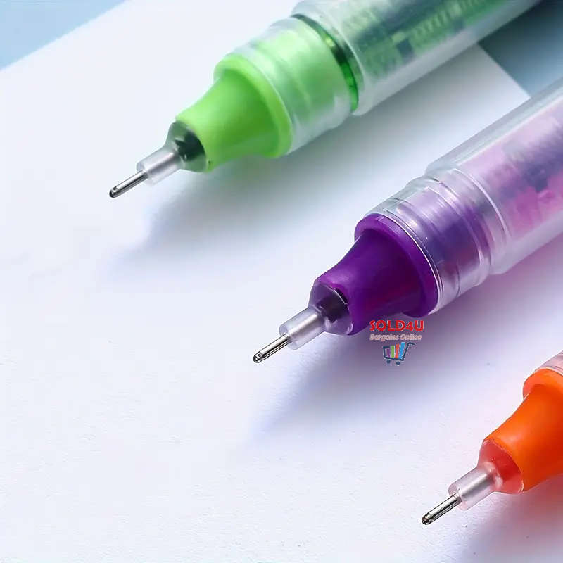 10-Pack Set Colour Quick-Drying 0.5mm Needle Pens (No Packaging)