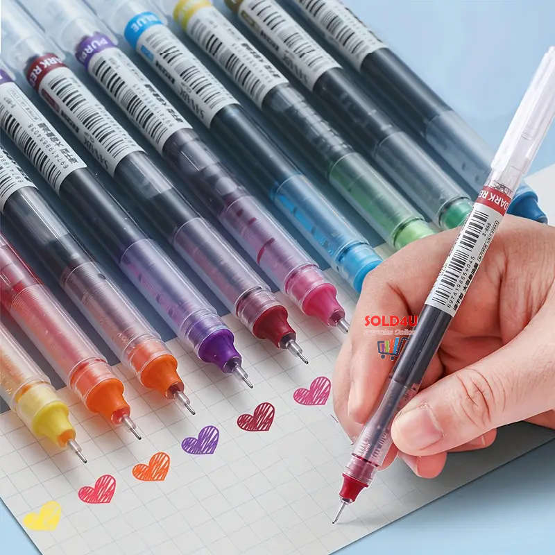 10-Pack Set Colour Quick-Drying 0.5mm Needle Pens (No Packaging)
