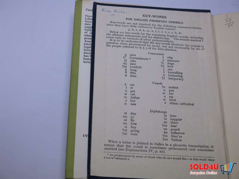 Everyman`s English Pronouncing Dictionary - Daniel Jones - 12th edition