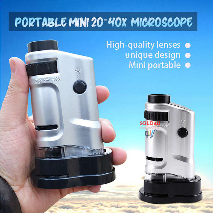 Pocket Microscope Monocular Zoom HD Handheld Magnifier