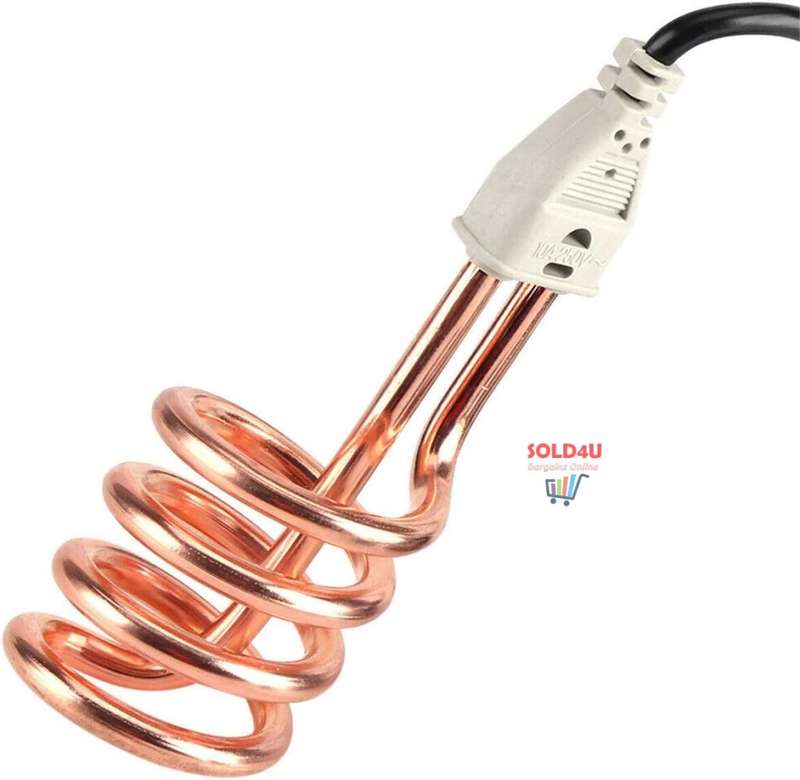 1500 Watts Copper Immersion Bucket Water Heater Electric Heating Element Portable 220V 1500W