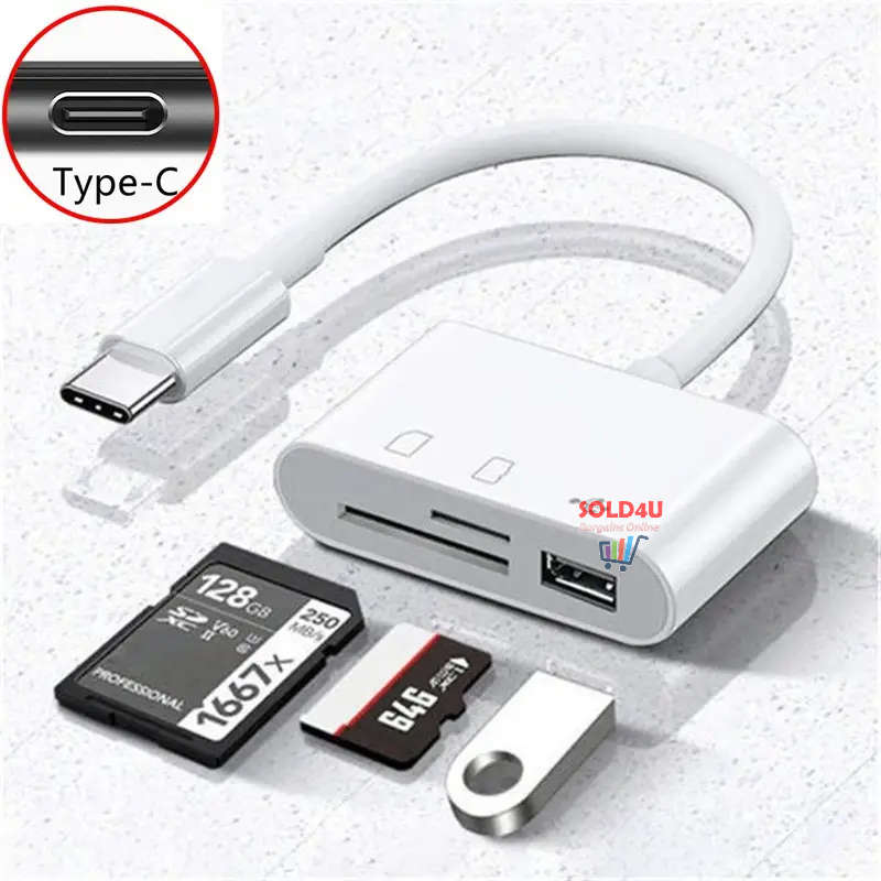 Type-C 3 IN 1 Micro SD TF Card Reader Multifunction USB Adapter