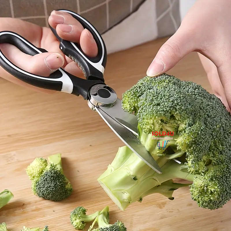 Set of 2 -Kitchen Scissors Heavy Duty Stainless Steel Tool + Protective Cover 4 IN 1 Multifunctional