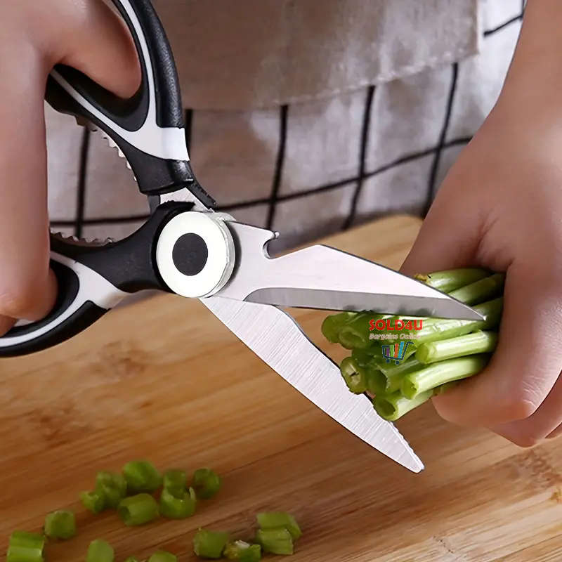 Set of 2 -Kitchen Scissors Heavy Duty Stainless Steel Tool + Protective Cover 4 IN 1 Multifunctional