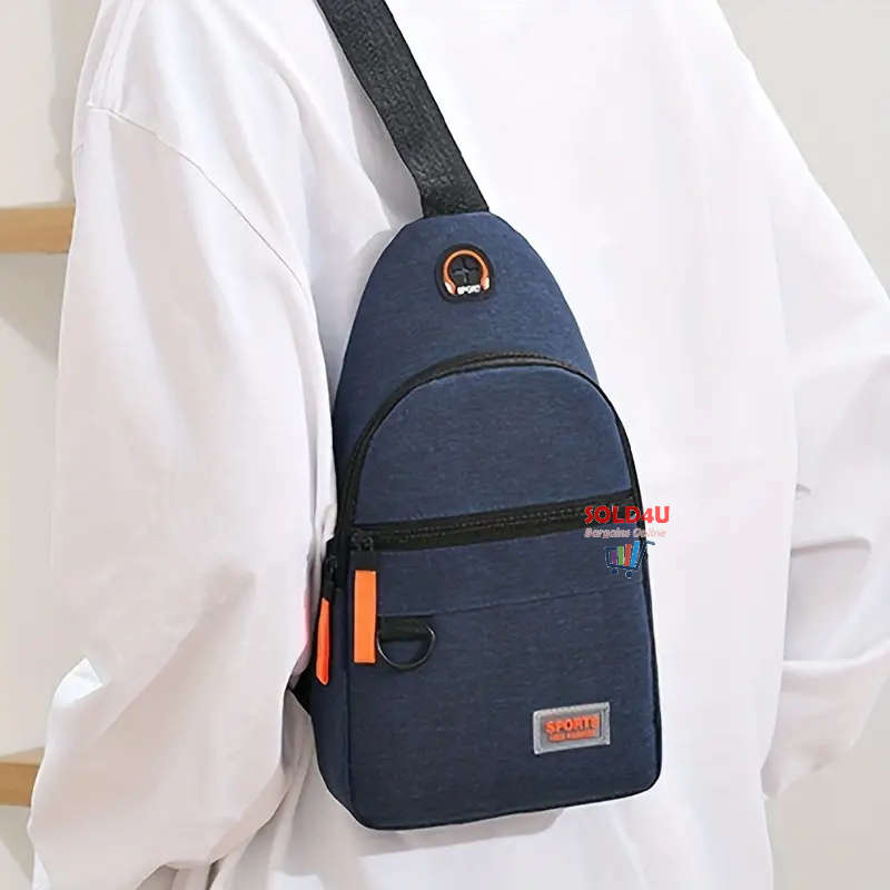 Bags New Chest Bag Single Shoulder Crossbody Bag With Earphone Hole Blue Nylon Lightweight Sling Bag was listed for 199.00 on 16 May at 12 31 by SOLD4U in Johannesburg ID 612646838