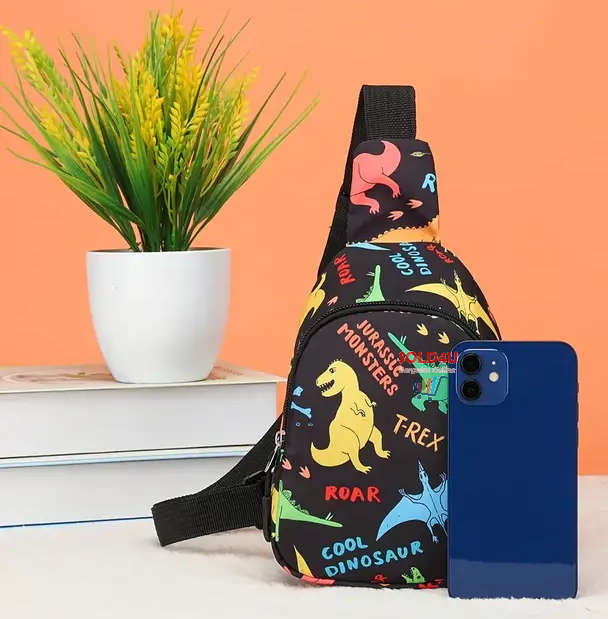 Dinosaur Fashion Crossbody Bag for Kids/Children Single Shoulder Nylon Lightweight Sling Bag