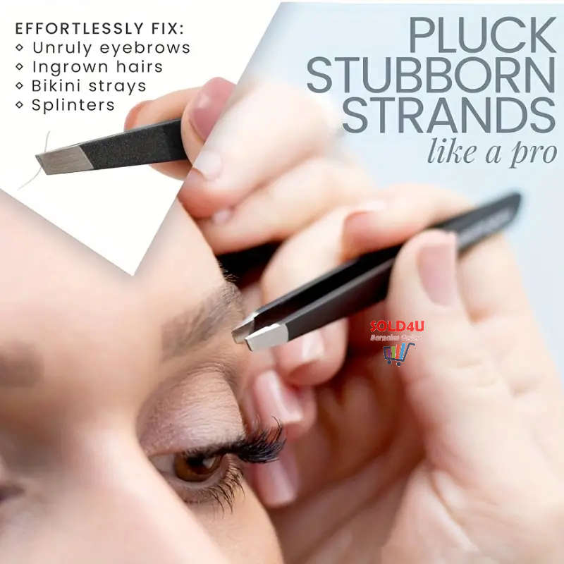 4pcs Set Eyebrow Tweezers S/Steel Tweezers For Hair Removal, 4 Different Types Tweezers
