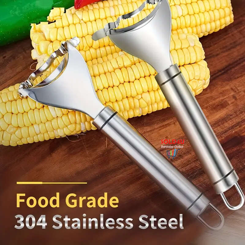 2 Pcs  Corn Peeler S/Steel Easy To Use Corn Kernel Remover Corn Stripper