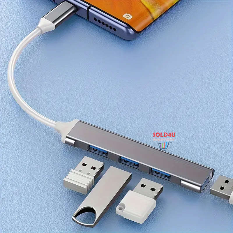 4-in-1 USB C Hub - Type-C to 4 USB Ports Docking Station USB Data Hub Portable