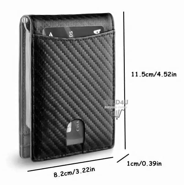 RFID Blocking Bifold Card Holder PU Leather Wallet, Slim Coin Purse & Money Clip With Multi Slots