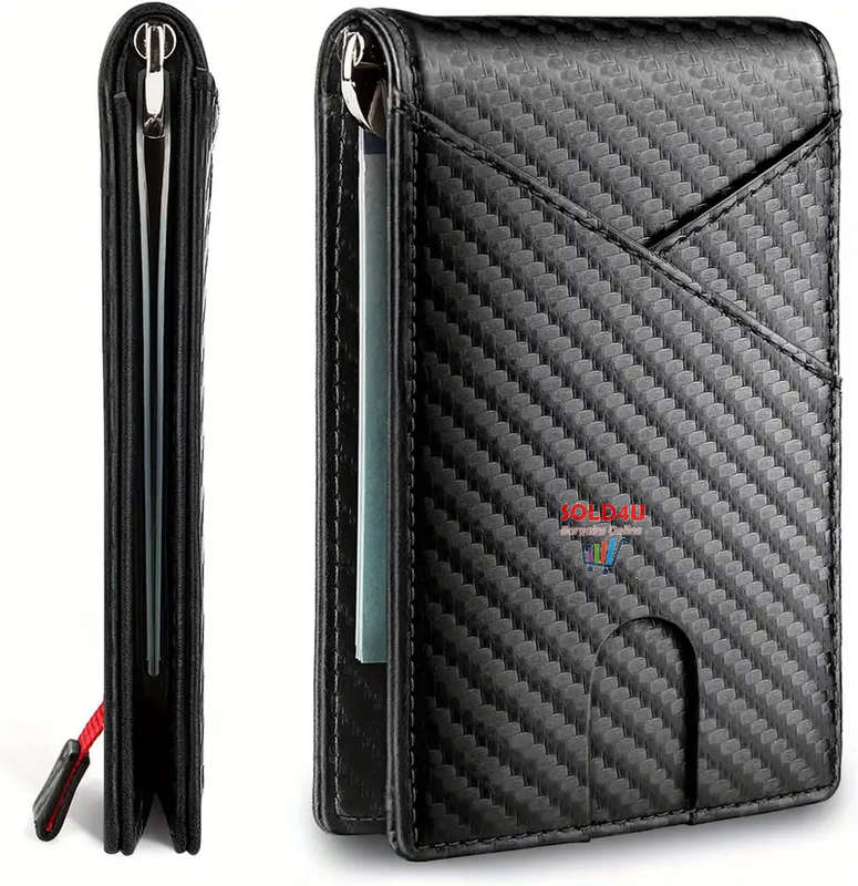 RFID Blocking Bifold Card Holder PU Leather Wallet, Slim Coin Purse & Money Clip With Multi Slots