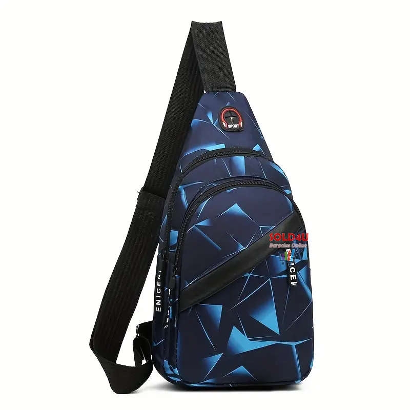 Single Shoulder Crossbody Nylon Sling Bag (Blue Electric)