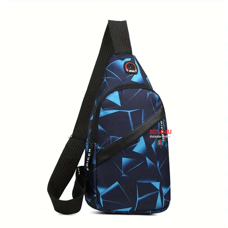 Single Shoulder Crossbody Nylon Sling Bag (Blue Electric)