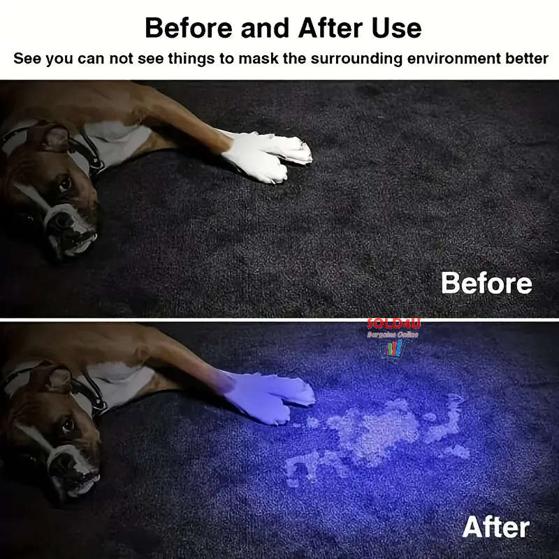 UV Flashlight UV395NM Rechargeable Portable Ultraviolet Torch 3 Modes Zoomable