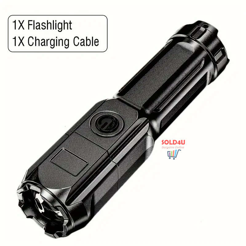 UV Flashlight UV395NM Rechargeable Portable Ultraviolet Torch 3 Modes Zoomable