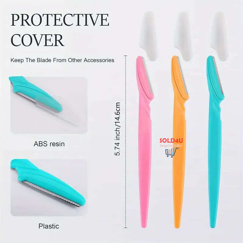 3pcs Eyebrow Trimmer Eyebrow Razor Professional Eyebrow & Facial Hair Trimmer Dermaplaning Tool
