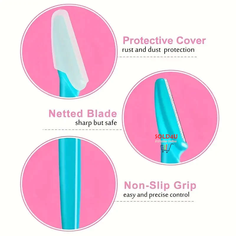 3pcs Eyebrow Trimmer Eyebrow Razor Professional Eyebrow & Facial Hair Trimmer Dermaplaning Tool