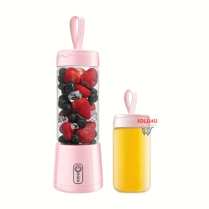 Portable Rechargeable Small Juicer with Double Cup (Large And Small), Travel Multi-function Juicer
