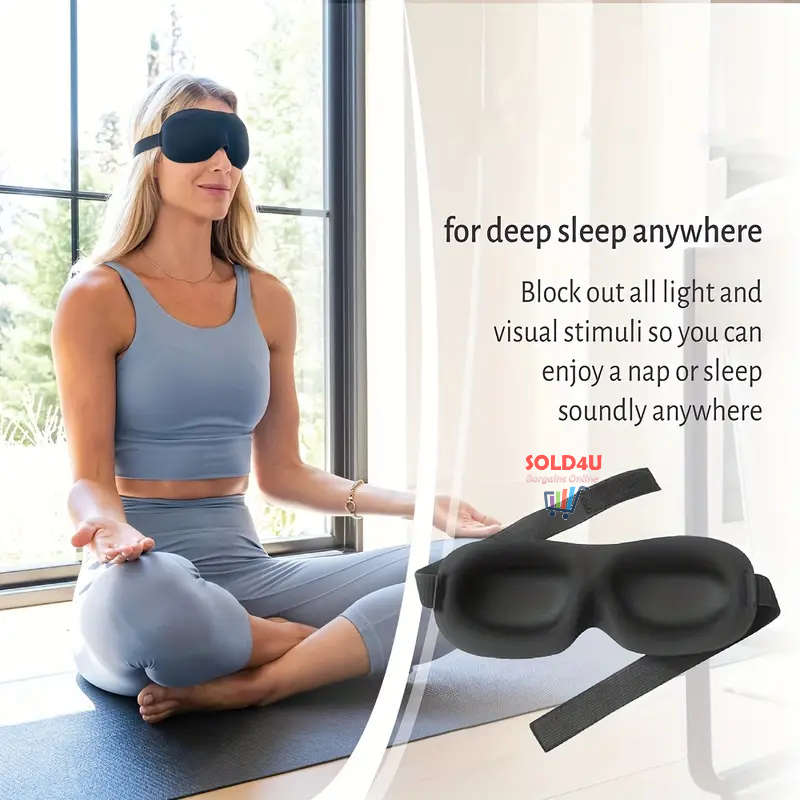 Buy 1 Get 1 Free - 3D Stereoscopic Sleep Eye Mask, Sleep Magic Memory Sponge [BLACK]