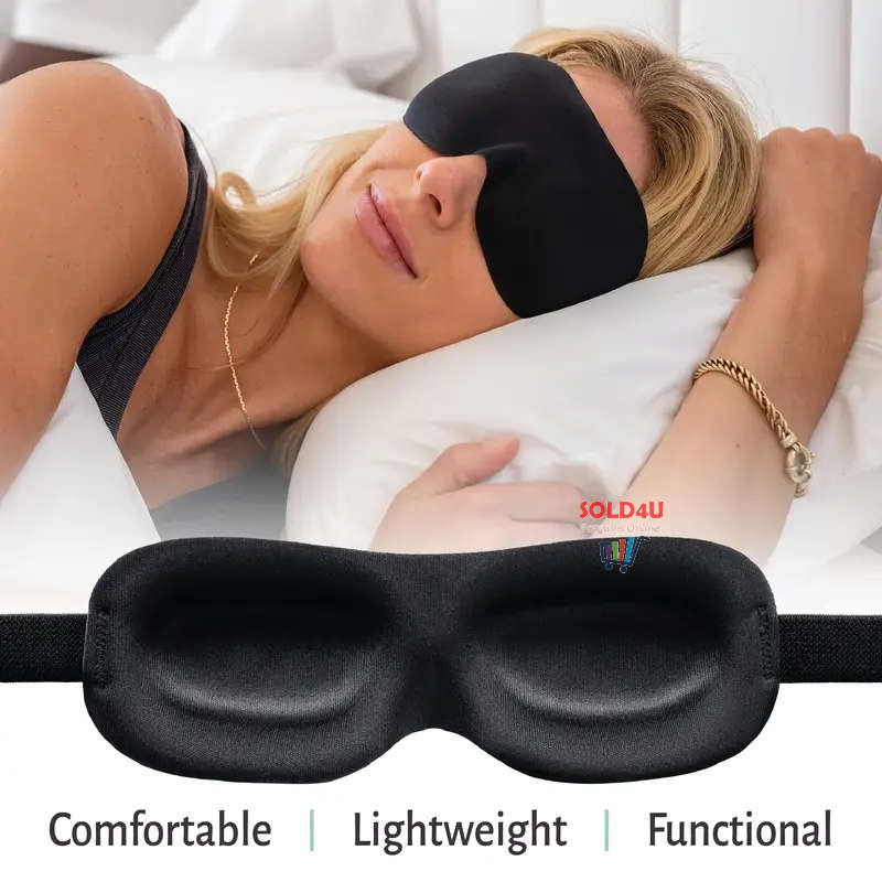 Buy 1 Get 1 Free - 3D Stereoscopic Sleep Eye Mask, Sleep Magic Memory Sponge [BLACK]