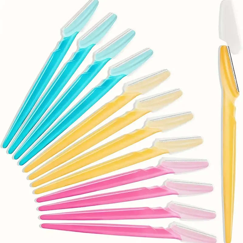 12pcs Eyebrow Dermaplaning Facial Razors Multipurpose Exfoliating Tool For Women Men With Precision