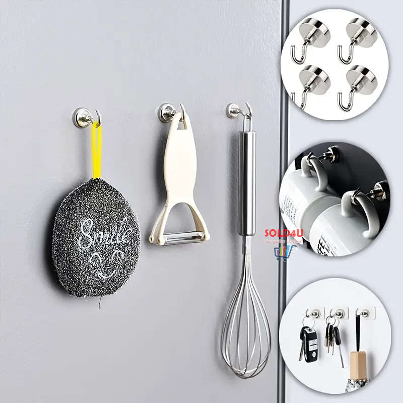 Strong Magnetic Hooks (SET OF 5 PCS) Neodymium Iron Boron Strong Magnet Hook