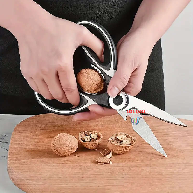 Kitchen Scissors Heavy Duty Stainless Steel Tool With Protective Cover 4 IN 1 Multifunctional