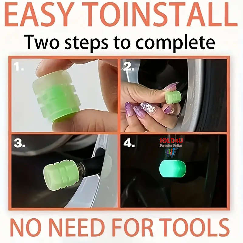 16pcs Glow in Dark Car Tyre Valve Caps Luminous  (Green + Blue)