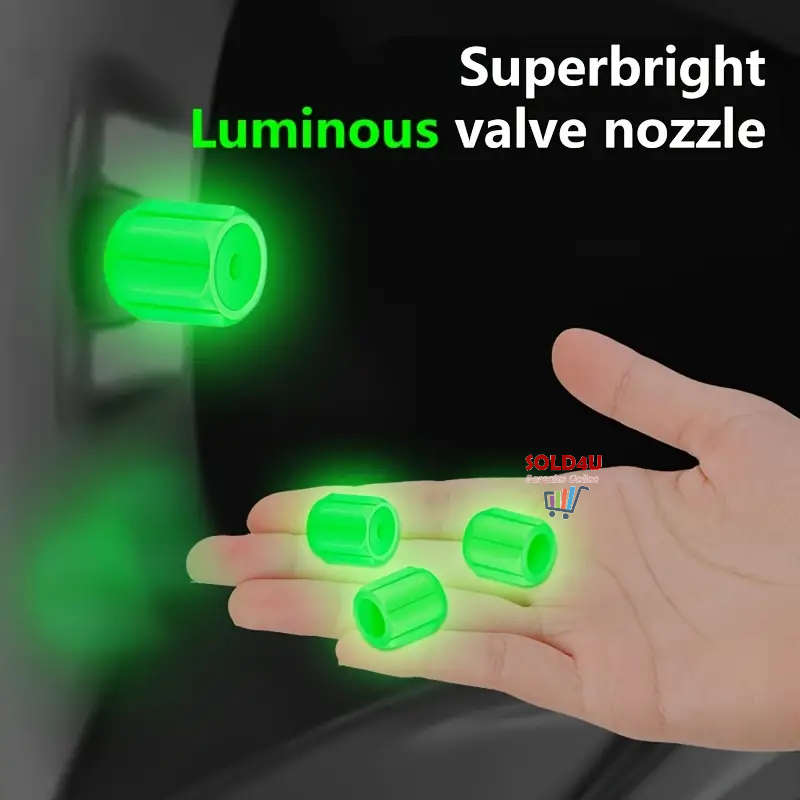 16pcs Glow in Dark Car Tyre Valve Caps Luminous  (Green + Blue)