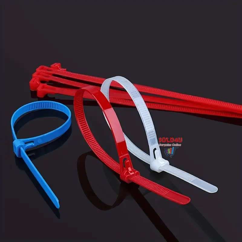 [100 Pack] Multi-Colour Cable Ties Reusable 150mm x 3.5mm Self-Locking Cable Zip Ties