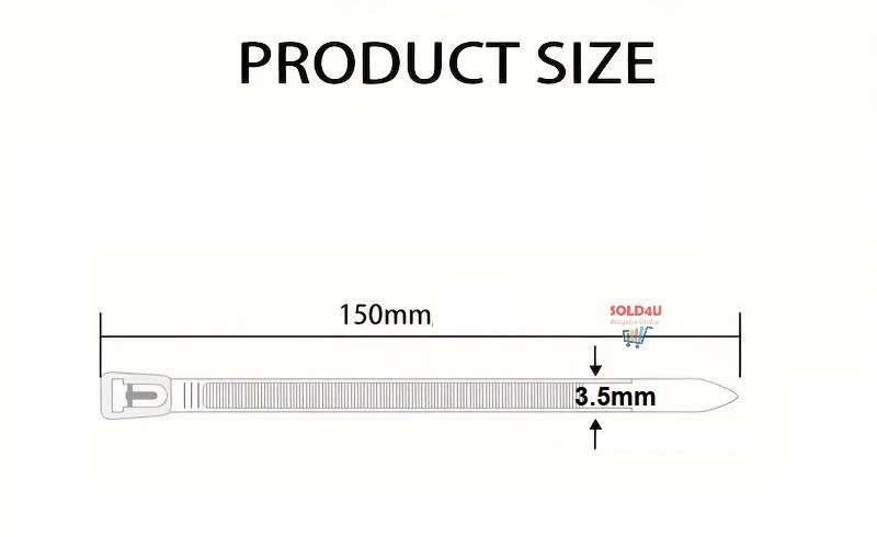 [100 Pack] Multi-Colour Cable Ties Reusable 150mm x 3.5mm Self-Locking Cable Zip Ties