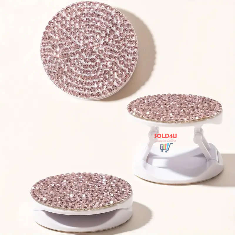 Glitter Push-Pull Mobile Phone Holder Bracket - Push And Pull Plastic Bracket for Mobile (PINK)