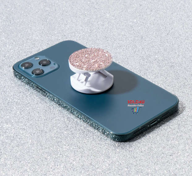 Glitter Push-Pull Mobile Phone Holder Bracket - Push And Pull Plastic Bracket for Mobile (PINK)
