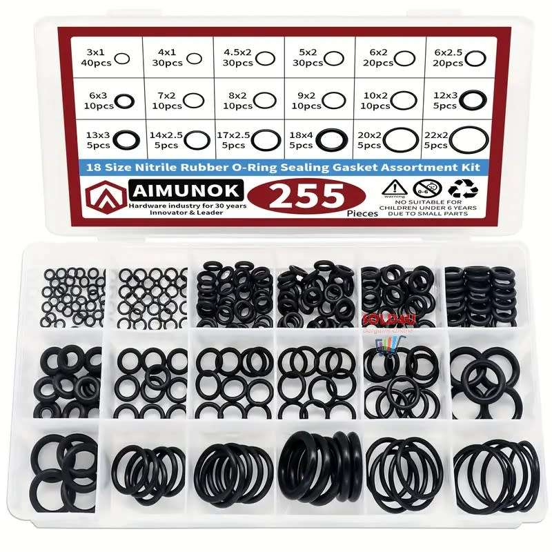 255pcs Rubber O Rings Kit 18 Size plus Box