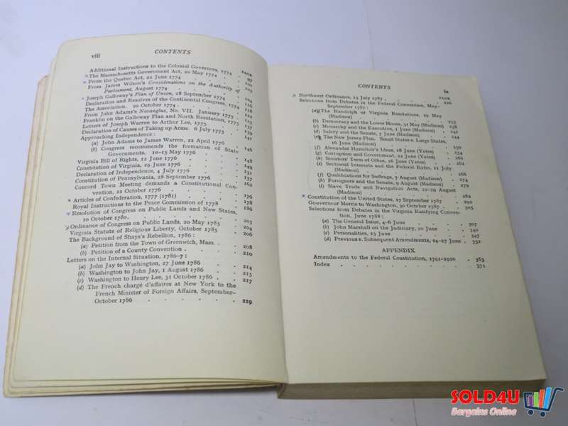 Sources and Documents Illustrating the American Revolution, 1764-1788: Samuel Eliot Morison