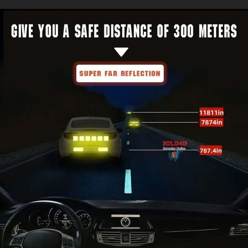 10Pcs Car Reflective Sticker, Traffic Safety Night Warning Car Reflective Strip Tape  (GREEN)